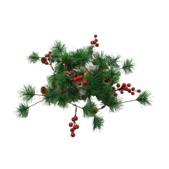 B Christmas Rattan Light String With Red Fruit Design For Wall Mounted Decoration And Festive Home Ambiance