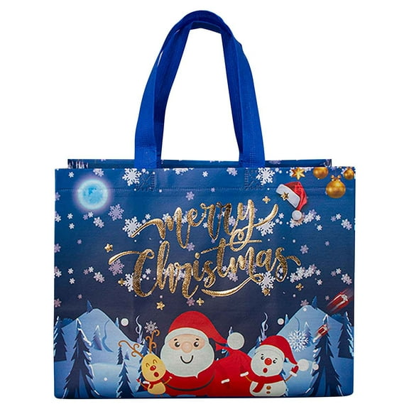 B Christmas Shopping Bag With Handles Reusable Non-Woven Tote For Grocery And Holiday Party Decorations