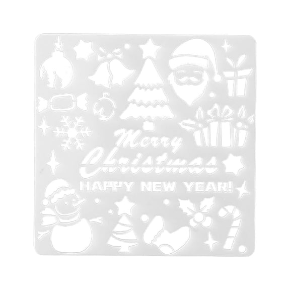 B Christmas Theme Explosion Box Painting Stencil For Diy Scrapbook Album Lace Ruler Template 6X6