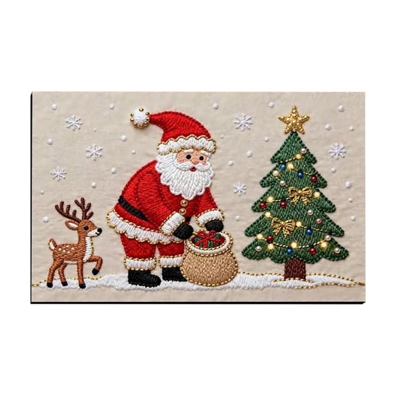 B Christmas Themed Floor Mat For Bathroom And Home Use Knitted Fabric