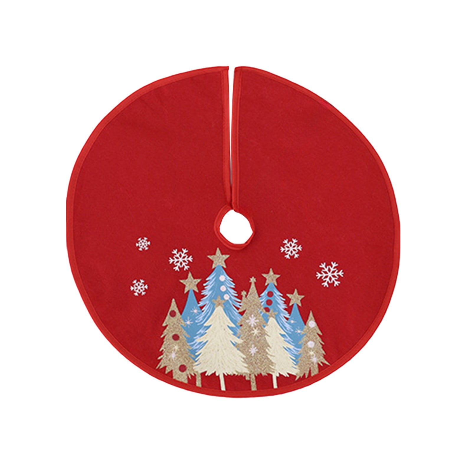 B Christmas Tree Skirt 48 Inches Diameter Snowflake Pattern Canvas ...