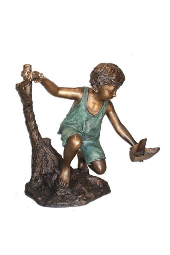 BQ-G292B Boy Playing Toy Boat
