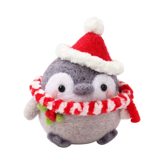 B Complete Needle Felting Set For Adults Cute Penguin Theme Wool Craft Kit With Foam Pad And 4 Felting Needles
