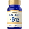 thumbnail image 1 of B Complex Plus Vitamin B-12, 180 Tablets | Non-GMO, Gluten Free | by Piping Rock, 1 of 7