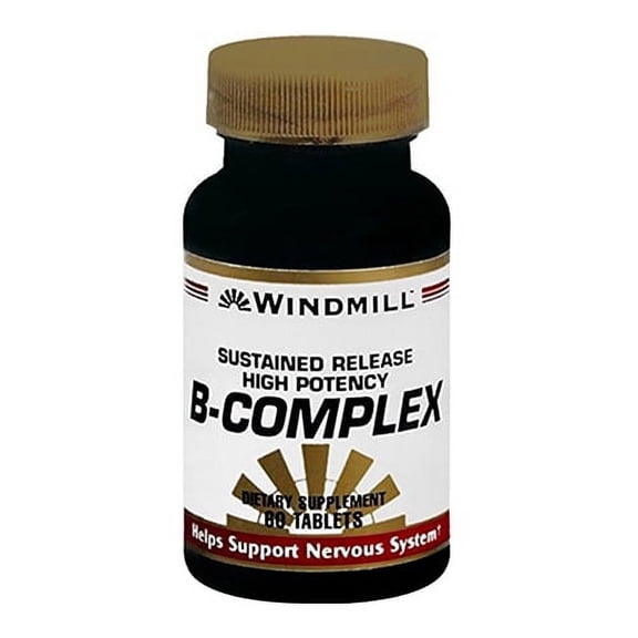 B-Complex Sustained Release High Potency Tablets By Windmill - 60 Ea