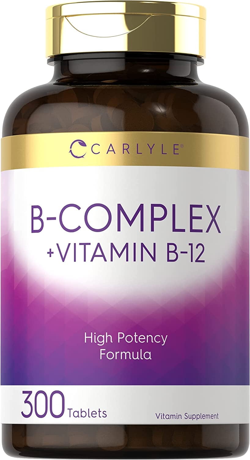 B Complex Vitamin with B12 | 300 Tablets | Vegetarian Formula | by Carlyle