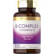 B Complex Vitamin with B12 | 300 Tablets | Vegetarian Formula | by Carlyle
