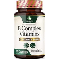 B Complex Vitamin Supplement 1000mcg - 3X Strength with Vitamin C & Folic Acid - Super B Complex Vitamins for Energy, Supports Hair Growth, Immune Support for Women & Men, USA Bottled - 120 Capsules