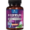 thumbnail image 1 of B Complex Vitamins Capsules - Super Complete B-100 Complex with Vitamin B12 B6 C Biotin Folate & Folic Acid for Immune & Energy Support - Supplement for Heart, Brain, & Nerve Support - 120 Capsules, 1 of 3