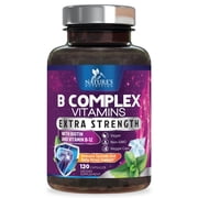 B Complex Vitamins Capsules - Super Complete B-100 Complex with Vitamin B12 B6 C Biotin Folate & Folic Acid for Immune & Energy Support - Supplement for Heart, Brain, Nerve Support - 120 Capsules