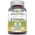 thumbnail image 1 of Amazing Formulas Vitamin B Complex 120 Tablets Supplements with 11 Key Nutrients | Tablets Supplement | Vitamin B1, B2, B3, B6, B12 | Non-GMO | Gluten Free | Made in USA, 1 of 6