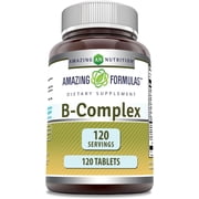 Amazing Formulas Vitamin B Complex 120 Tablets Supplements with 11 Key Nutrients | Tablets Supplement | Vitamin B1, B2, B3, B6, B12 | Non-GMO | Gluten Free | Made in USA