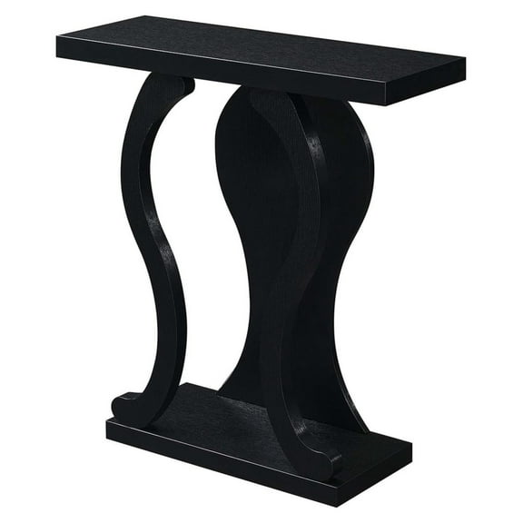 B Console Table 31.5" - Modern Sofa Table with Storage Shelves, Narrow Entryway Hall Table for Living Room, Display Accent Table, Black