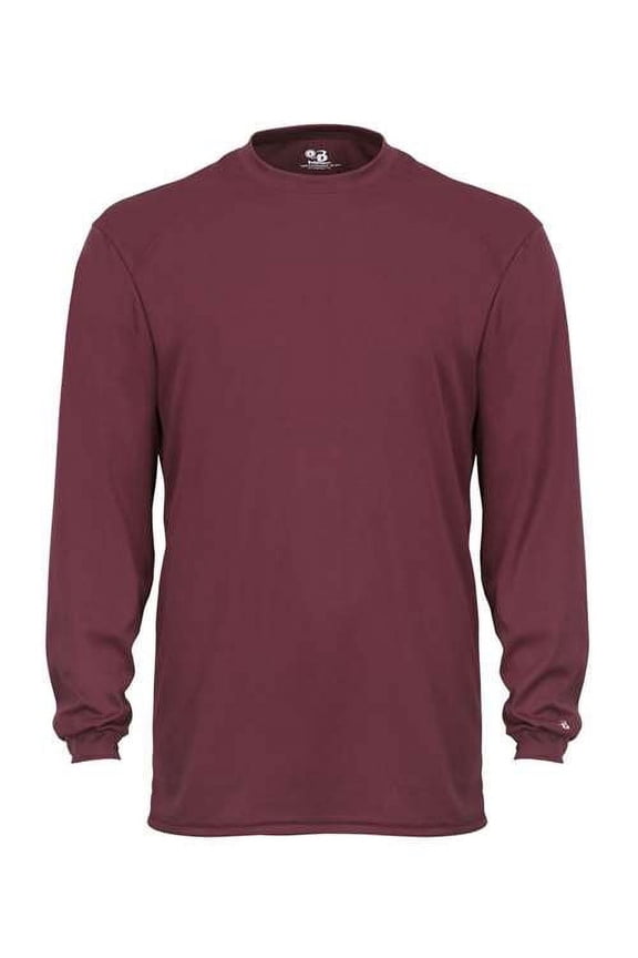 Badger 4104 Adult B-Core Long-Sleeve Performance T-Shirt, Cardinal, 3XL