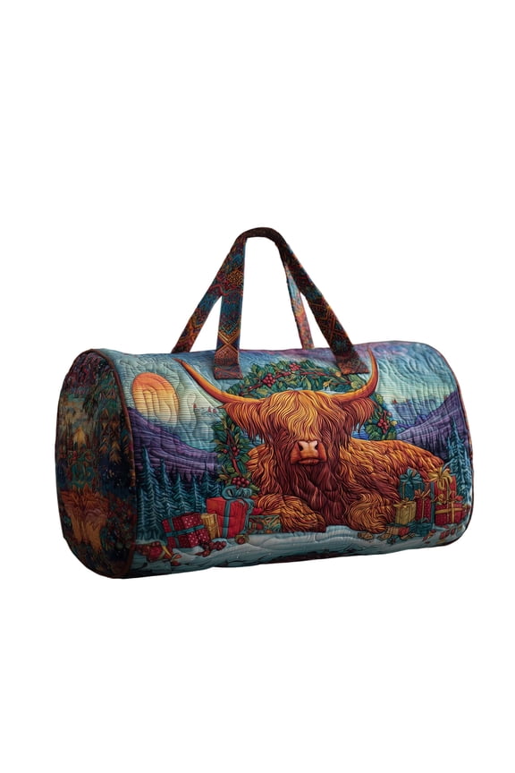 B Cow Pattern Portable Quilted Travel Bag Water Resistant Polyester For Weekend Getaways Large