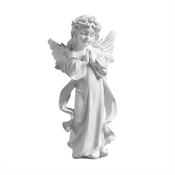 B Creative Girl Angel Sculpture Resin Art Statue For Living Room Bedroom And Study Decor Vintage Inspired Home Accent Piece Medium Angel Girl