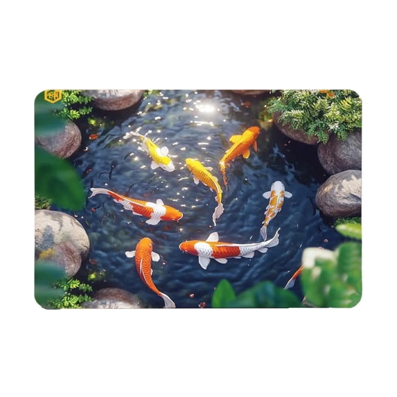 B Crystal Velvet Large Floor Mat With Three-Dimensional Carps Visual Anti-Skid For Entryway