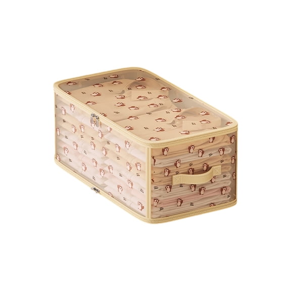 B Cute Animal Design Storage Bin With Fitted Lid Ideal For Seasonal Clothes Or Linens