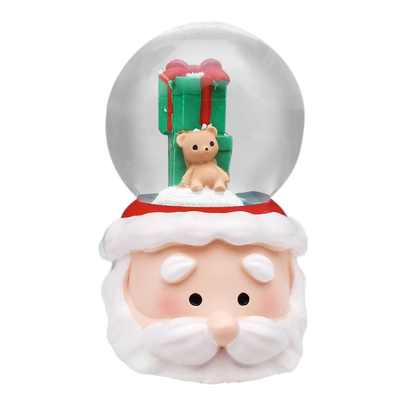 B Cute Cartoon Santa Claus Crystal Ball, Floating Snow Glowing Ornament ...