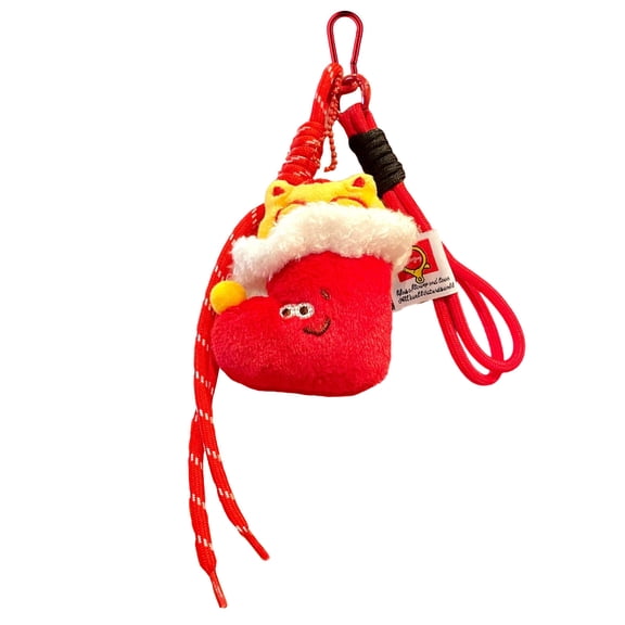 B Cute Gingerbread Figurine Pendant For Bag Or Keychain With Soft Velvet And Metal Hook