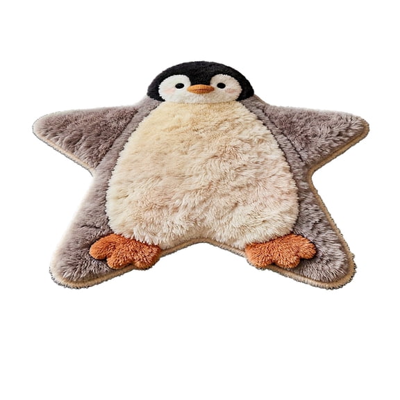 B Cute Penguin Area Rug For Kid Room Soft Plush Floor Mat For Nursery Bedroom Playroom Decorative Non Slip Carpet