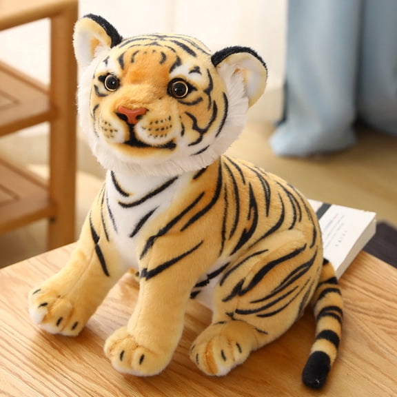 B Cute Simulation Tiger Stuffed Animal Plush Toy White Doll 23Cm Soft For Kids Room Decor Cuddly