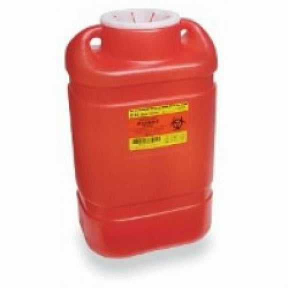 B D Sharps Container - 18 Inches High x 7.5 Inches Wide x 10.5 Inches Deep, 5 Gallon, Vertical Entry, Hinged Snap On Lid, 1 Count