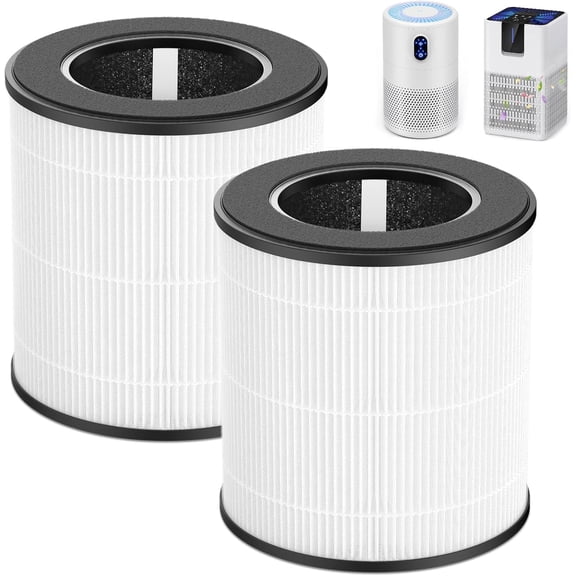 B-D02L/M05/B-D02U Filter Compatible with MOOKA B-D02L& M05, for VEWIOR B-D02U, for Tailulu D10 Air Purifi-er, 3-Stage Efficient Filter for B-D02L/M05/B-D02U, 2 Pack