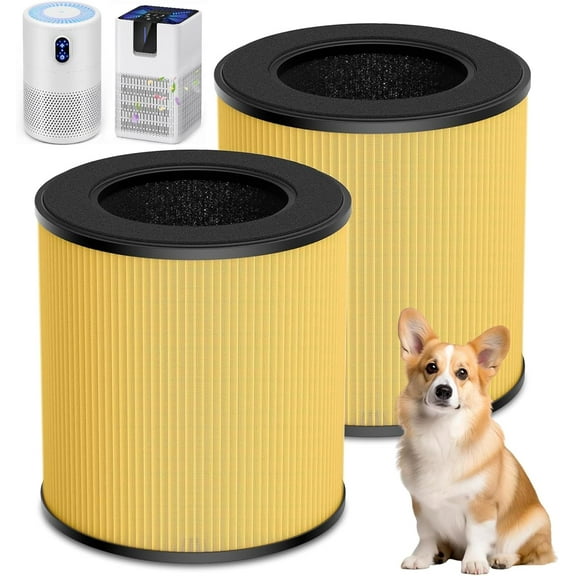 B-D02L/M05 Replacement Filter, Compatible with MOOKA B-D02L & M05 Air Purifi-er, for VEWIOR B-D02U, for KOIOS B-D02L, H13 True HEPA Filter, 2 Pack Pet Care Filter
