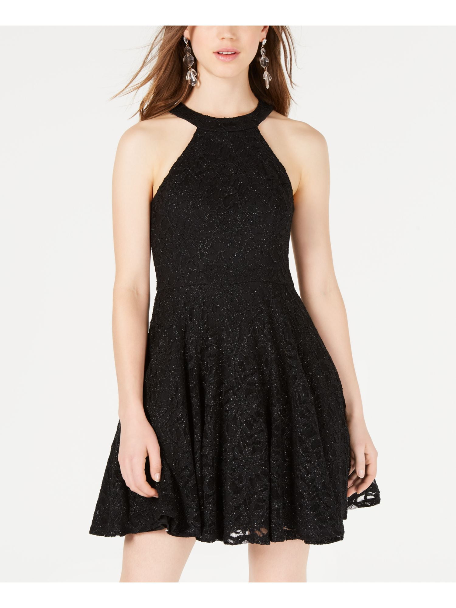 B DARLIN Womens Black Sleeveless Halter Short Party Fit + Flare Dress Juniors 0 - Walmart.com B DARLIN Womens Black Sleeveless Halter Short Party Fit + Flare Dress Juniors 0 - Walmart.com