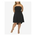 thumbnail image 1 of B DARLIN Womens Black Strapless Knee Length Evening Hi-Lo Dress Plus 16W, 1 of 2