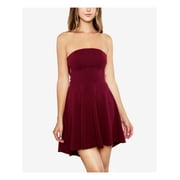 B DARLIN Womens Burgundy Strapless Short Cocktail Fit + Flare Dress Juniors 11\12