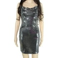 thumbnail image 1 of B DARLIN Womens Silver Spaghetti Strap Shift Party Dress Juniors Size: S, 1 of 3