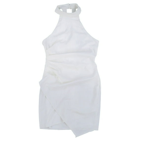 B Darlin Women's Juniors Dress Halter Bodycon Mini Short Fitted White 7/8 New