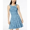 thumbnail image 1 of B Darlin Juniors Lace Fit Flare Dress Slate 9-10, 1 of 1