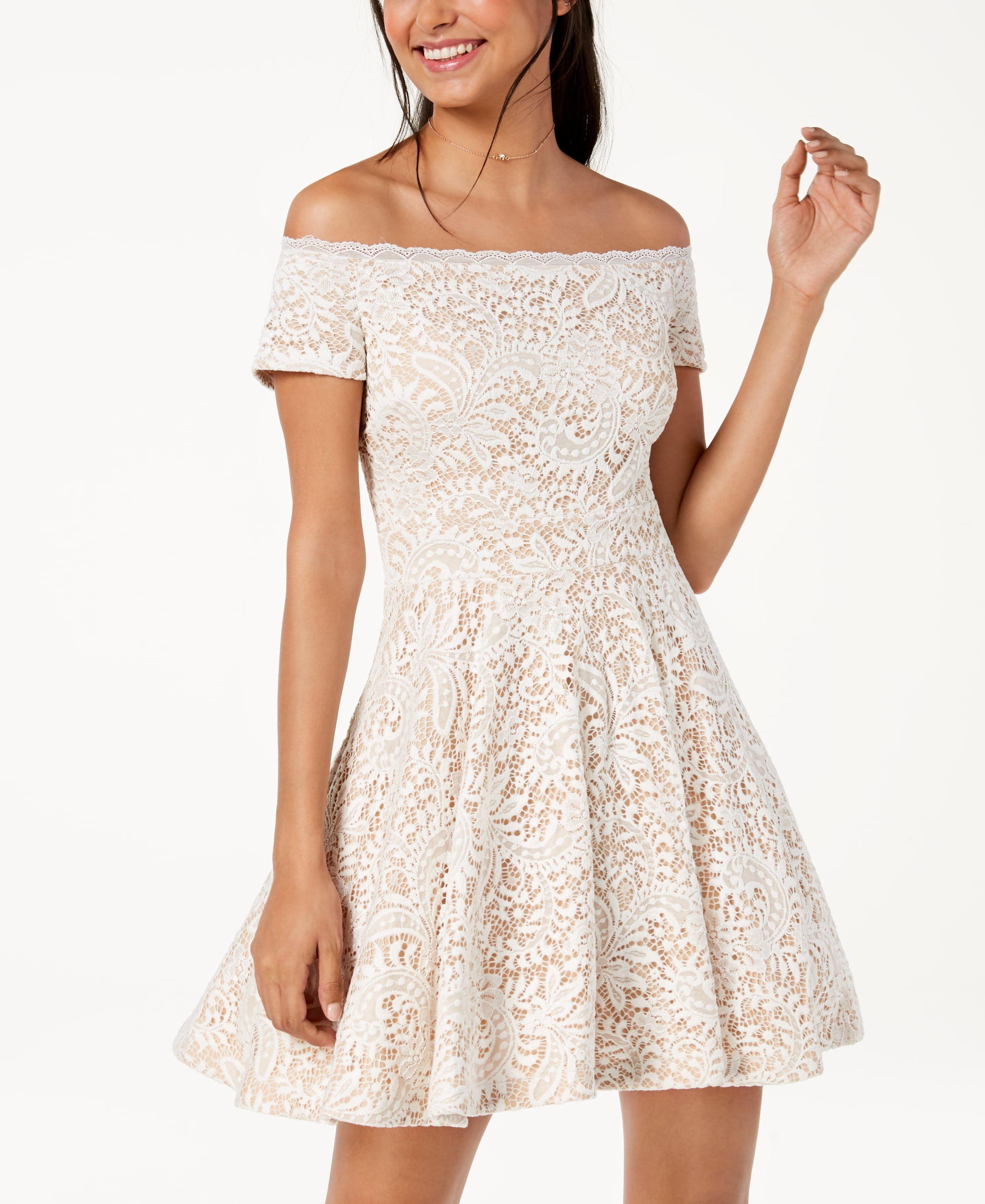 Off The Shoulder Fit And Flare Dress