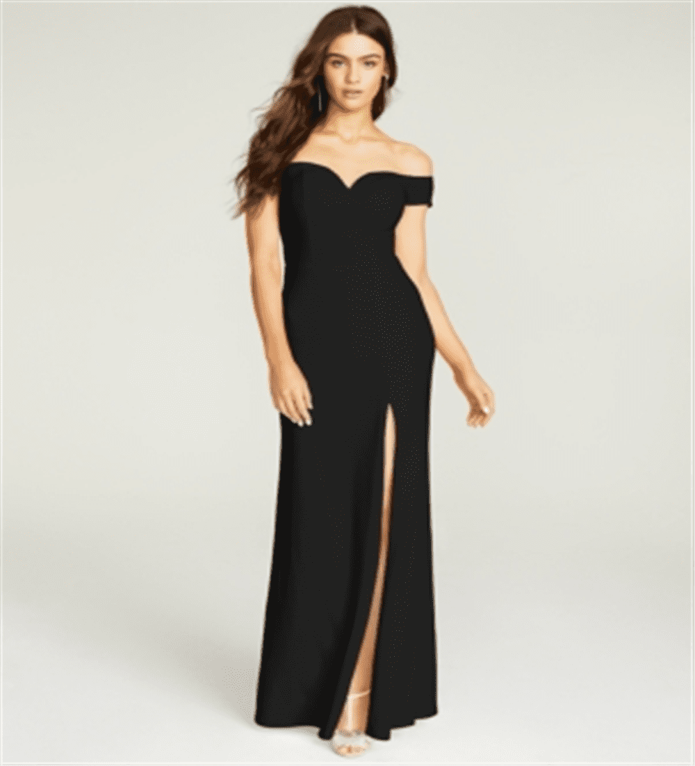 B Darlin Juniors' Off-the-Shoulder Gown Black Size 1 - Walmart.com