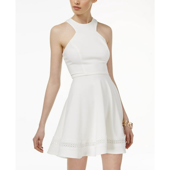 B Darlin Juniors Racerback Fit Flare Dress Off White/Off White 9-10