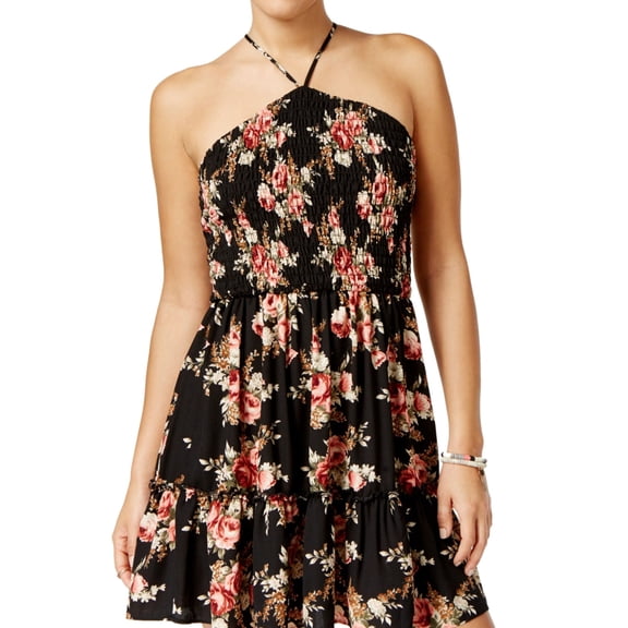 B. DARLIN Womens Strappy Back Fit & Flare Dress, Black, Juniors, 3/4