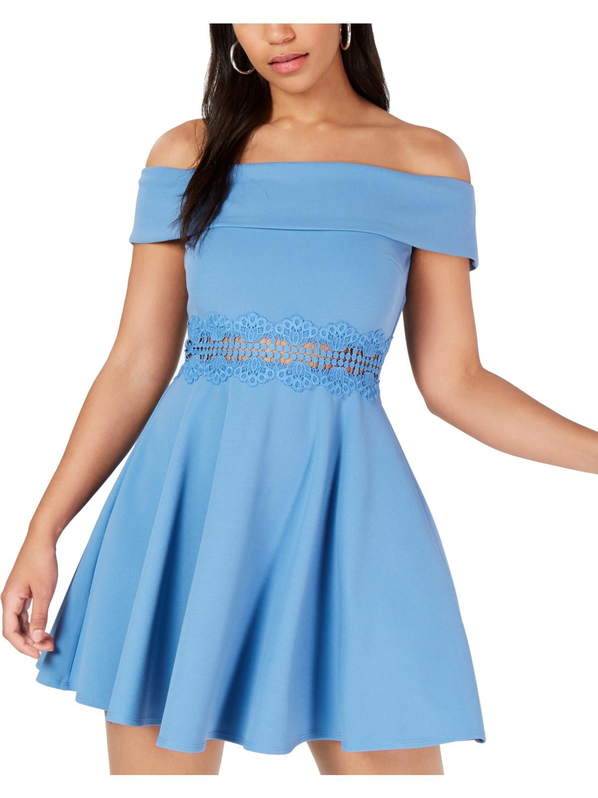 B. Darlin Womens Juniors Off-The-Shoulder Fit & Flare Party Dress - Walmart.com B. Darlin Womens Juniors Off-The-Shoulder Fit & Flare Party Dress - Walmart.com