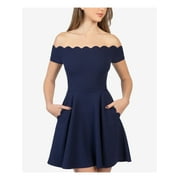 B DARLIN B. Darlin Womens Juniors Scalloped Mini Cocktail and Party Dress