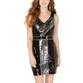 thumbnail image 1 of B. Darlin Womens Juniors Sequined Sleeveless Party Dress Black 1/2, 1 of 2
