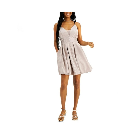 B. Darlin Womens Juniors Skater Glitter Mini Cocktail and Party Dress