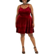 B DARLIN B. Darlin Womens Plus Lace Back Velvet Cocktail and Party Dress
