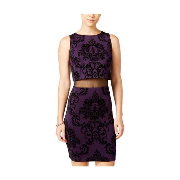 B. Darlin Womens Velvet Bodycon Dress eggplantblk 13 - Juniors