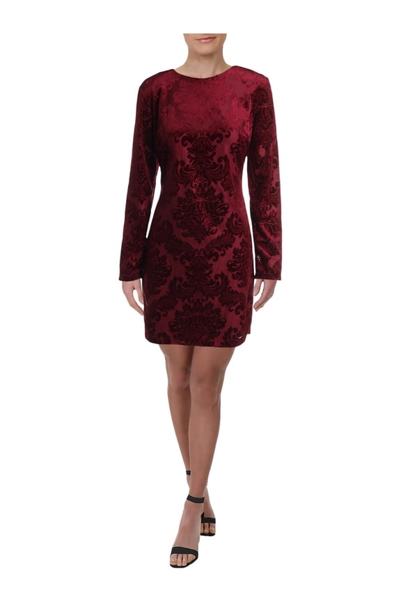 B. Darlin Womens Velvet Open Back Bodycon Dress