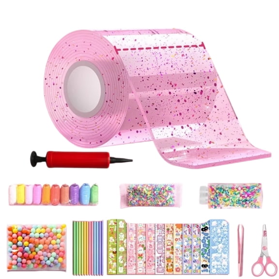 B Diy Glitter Nano Tape Squeeze Ball Making Kit For Kids Stress Relief Craft Set 6X4X2Inch