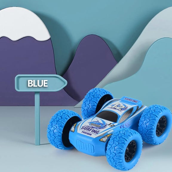 B Double-Sided Inertia Pull Back Car 360 Flip Friction Powered Stunt Toy Vehicle