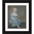 thumbnail image 1 of B. Doyle 20x24 Black Ornate Framed Double Matted Museum Art Print Titled: Portrait of a Girl with Blue Eyes and Blue Dress (C. 1820), 1 of 5