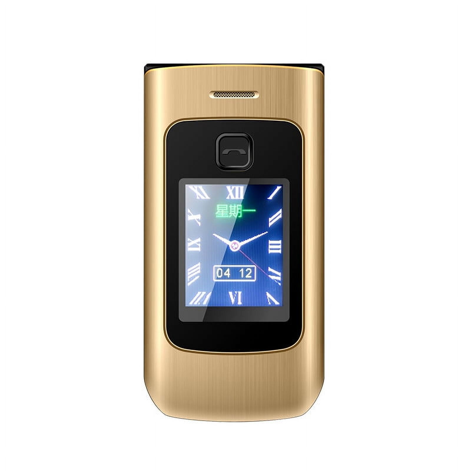 B Dual Screen Flip Phone With 2.6In Inner Display, 2.0In Outer Screen, 4800Mah Battery, Dual Sim, Fm Radio, Camera, Flashlight - Unlocked Senior Cell Phone (Gsm 850/900/1800/1900Mhz)